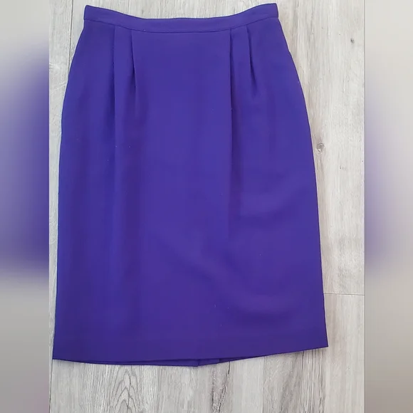 Kasper ASL Royal Purple & Gold Women's Skirt Suit Jacket & Matching Skirt Set - Picture 4 of 7